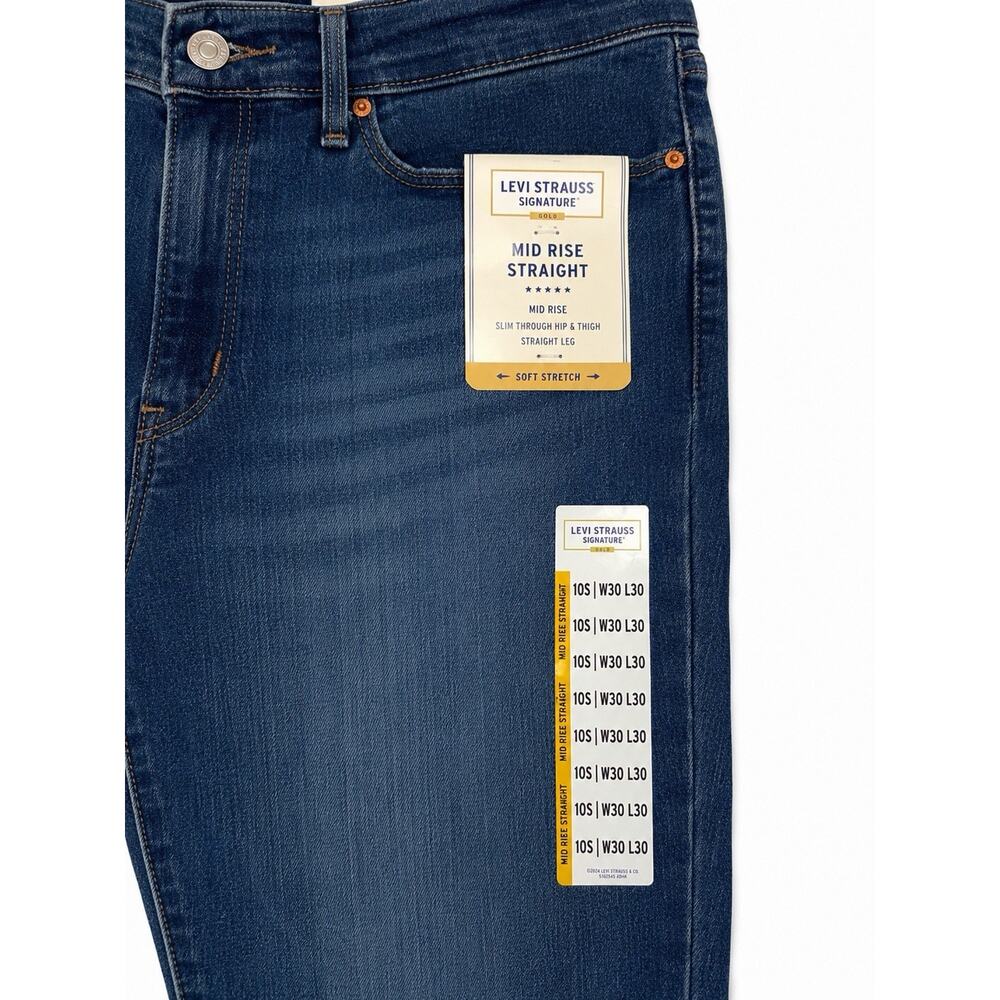 Levi Strauss Signature Gold Women’s 10S W30 L30 Mid Rise Straight Stretch Jeans - Picture 2 of 7